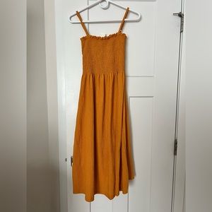 H&M sunny golden yellow smocked dress